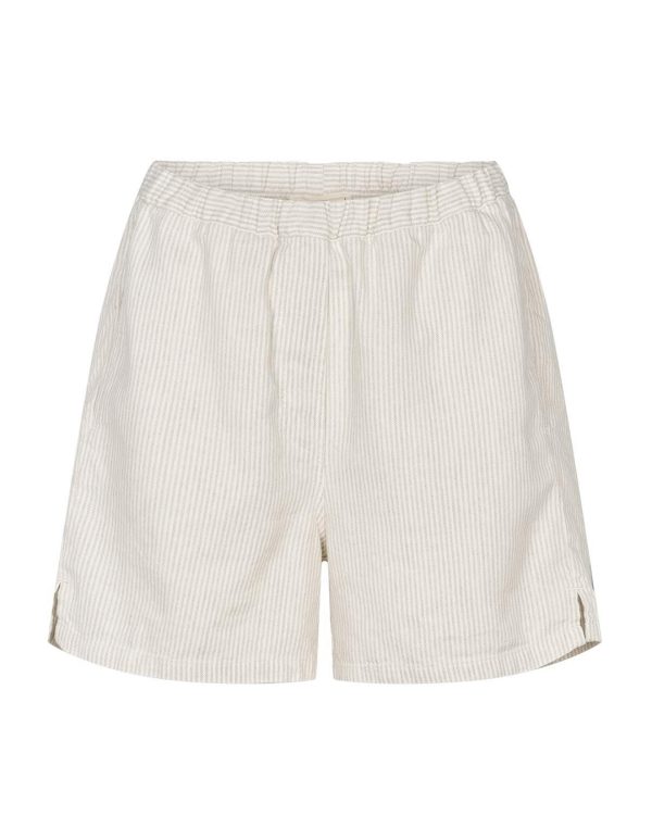 Smalrandiga shorts i off-white och beige med resår i midjan Gai+Lisva