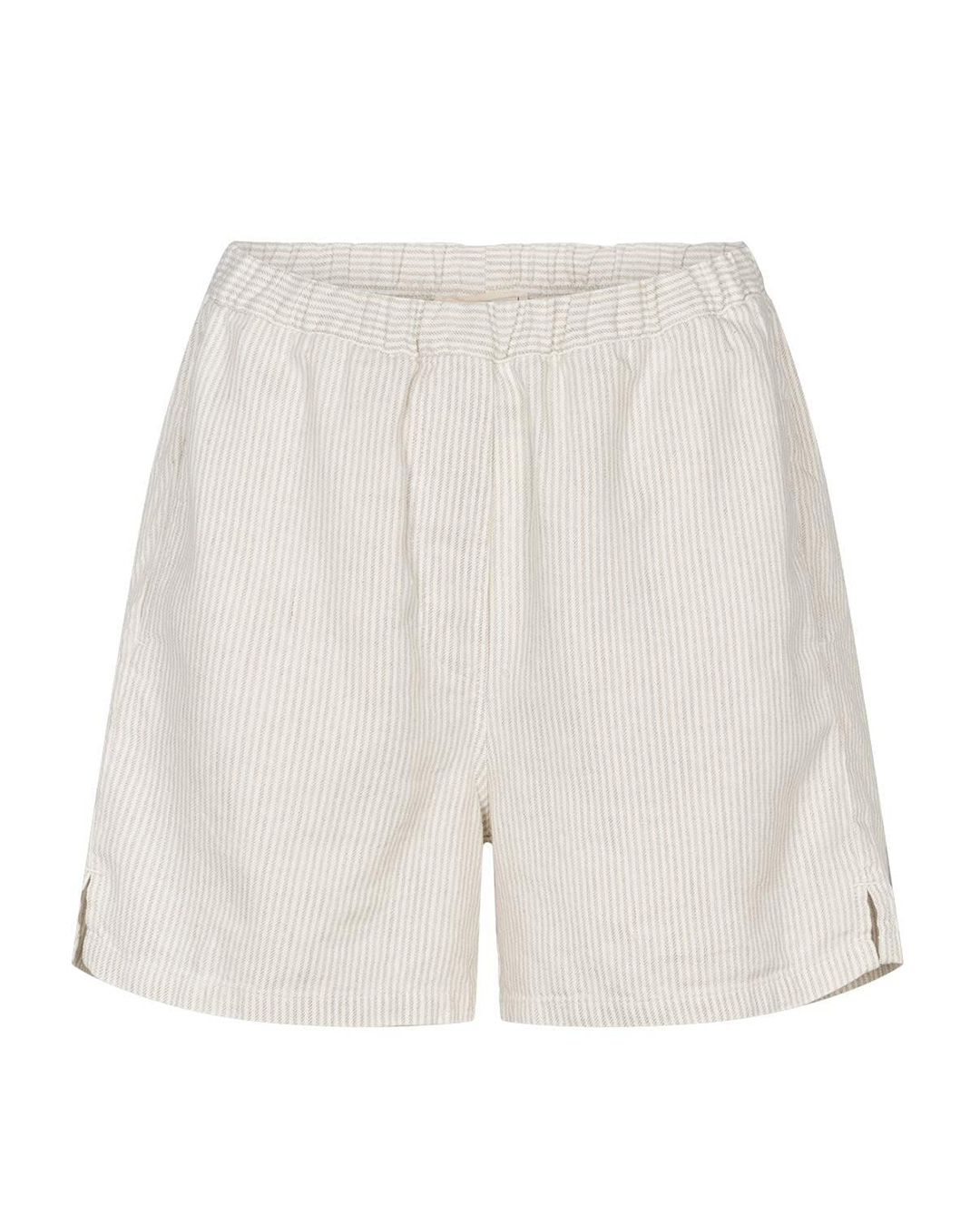 Smalrandiga shorts i off-white och beige med resår i midjan Gai+Lisva