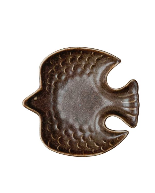 Japansk tallrik Dinky plate i form av en svala och i färgen brun hos Cobosabi