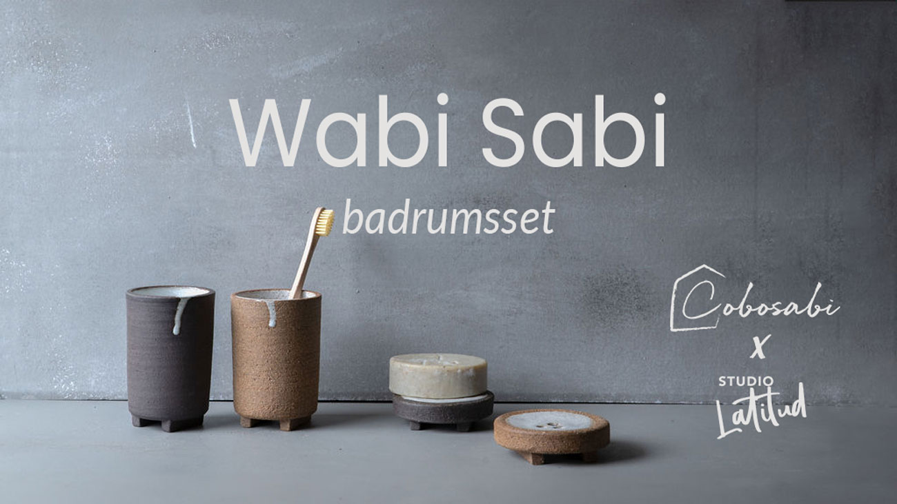 Wabi sabi handdrejat badrumsset i två färger av Cobosabi och Studio Latitud.