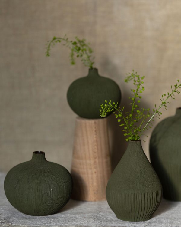 Blandade vaser i färgen Forest green från Lindform