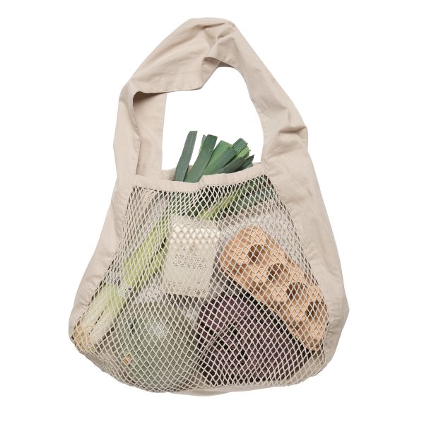Net Shoulder bag stone I ekologisk bomull från The Organic Company