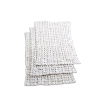 Big Waffle tvättlapp 3-pack Naturvit/stone ekologisk bomull från The Organic Company
