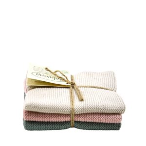 Stickade disktrasor 3-pack delikat pastell från Solwang Design