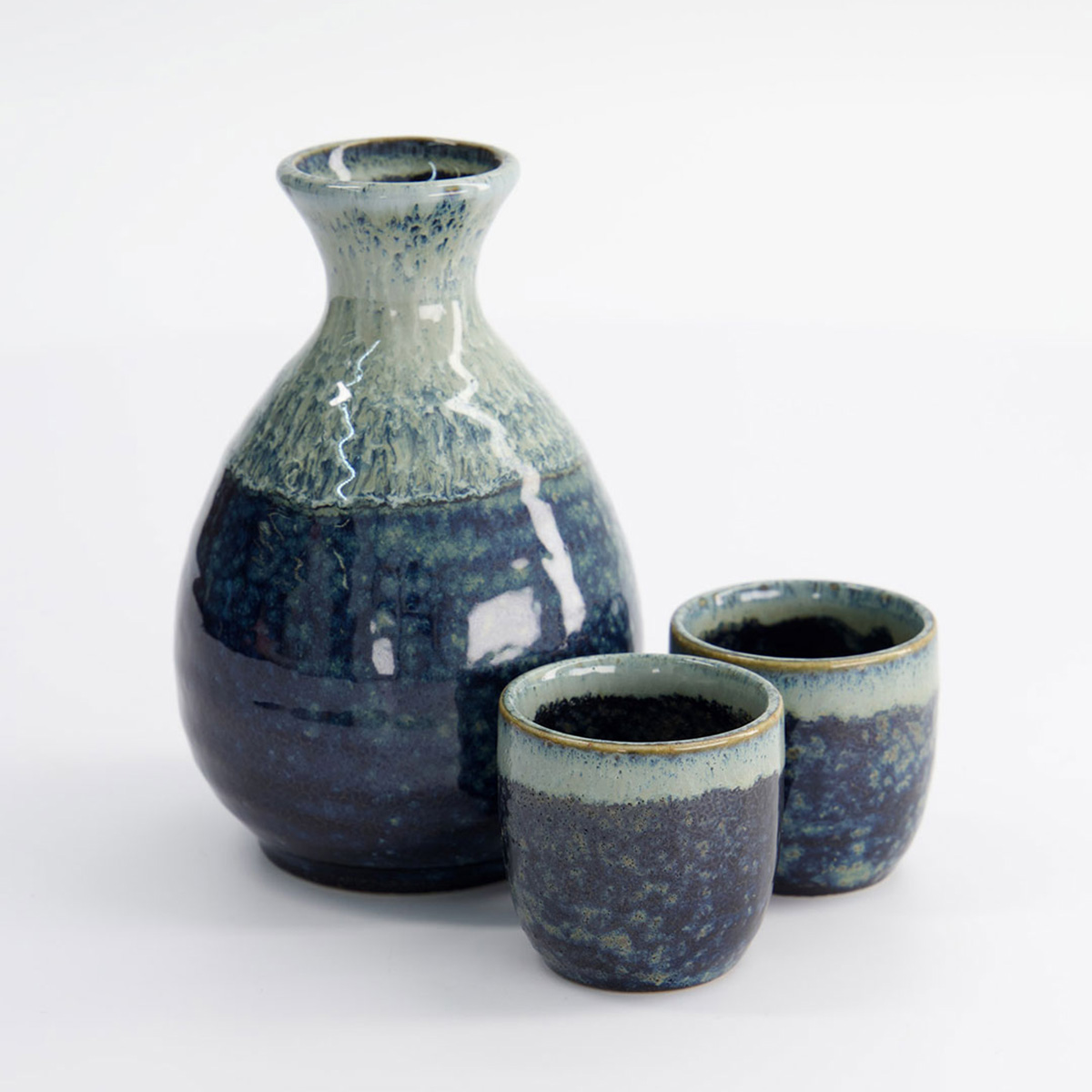 Japanskt sake set Namako unofo blå från Tokyo Design Studio