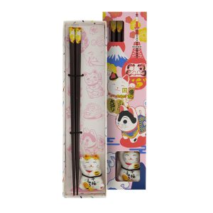 Ätpinnar med stöd Lucky cat artnr 18876 från Tokyo Design Studio
