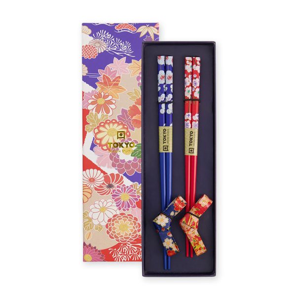 Ätpinnar med stöd Washi bow i presentask från Tokyo Design Studio