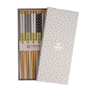 Ätpinnar ljusgrå mix I presentkartong från Tokyo Design Studio