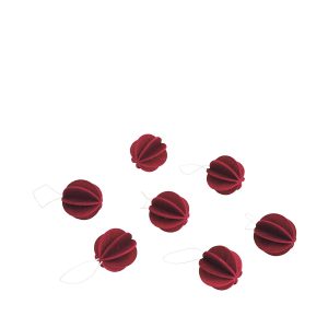 6 styck kulor i trä 3,5 cm mörkröd från Lovi