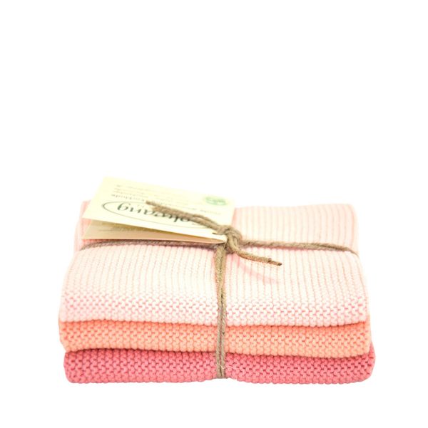 Stickade disktrasor 3-pack korall kombi från Solwang Design