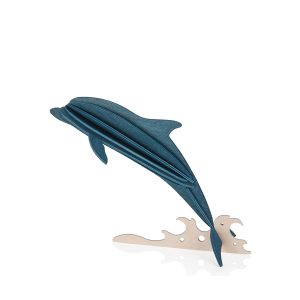Delfin mörkblå i trä från Lovi, pyssel