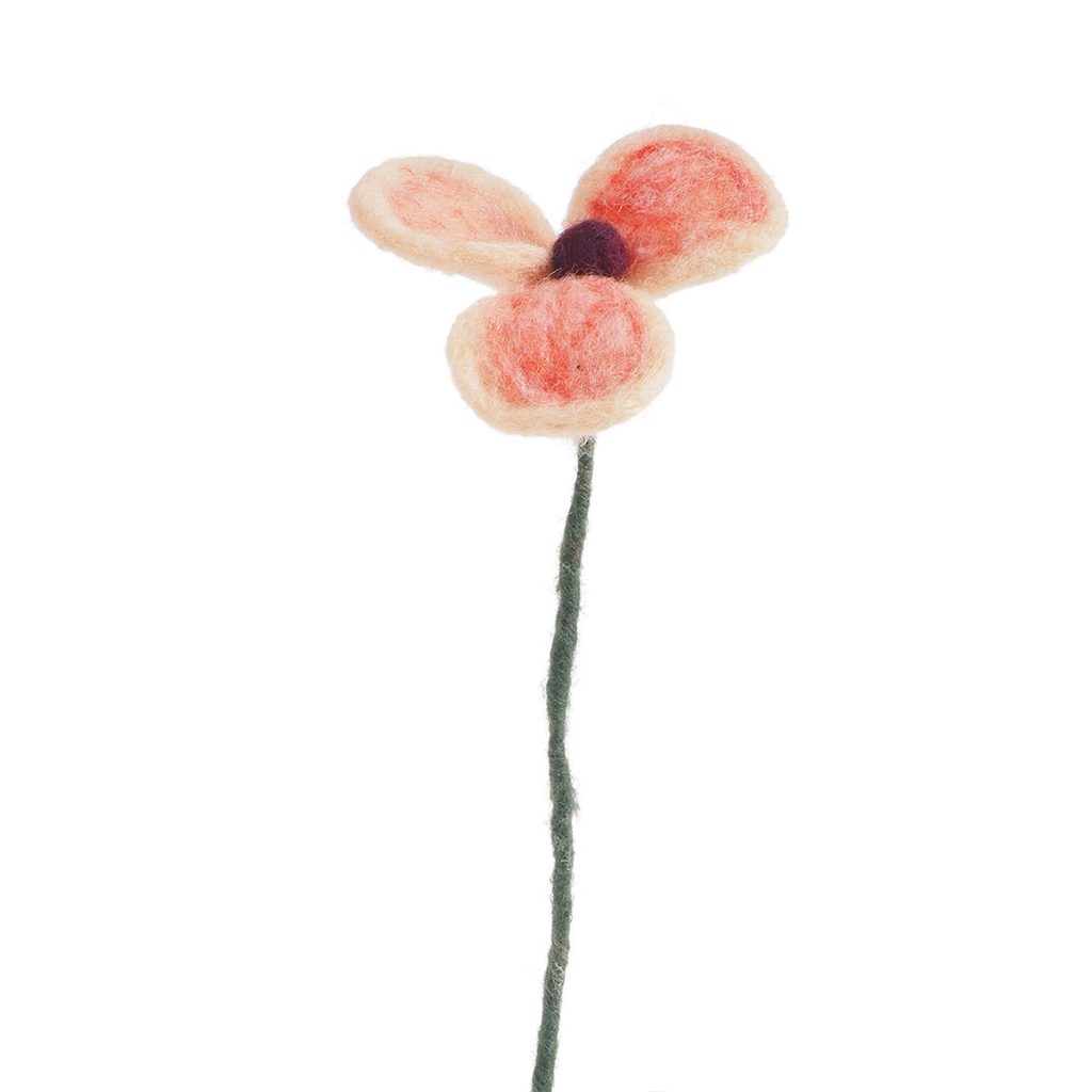 Evighetsblomma vallmo persika av ull från Aveva