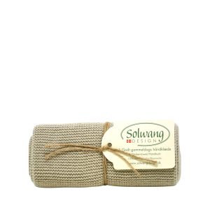 Stickad handduk oliv från Solwang Design