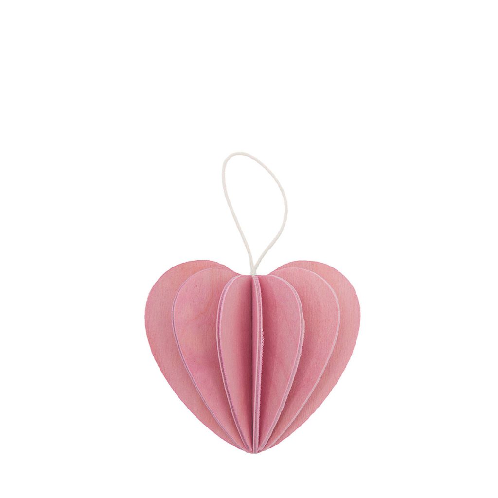 Rosa hjärta 4,5 cm i trä från Lovi, pyssel