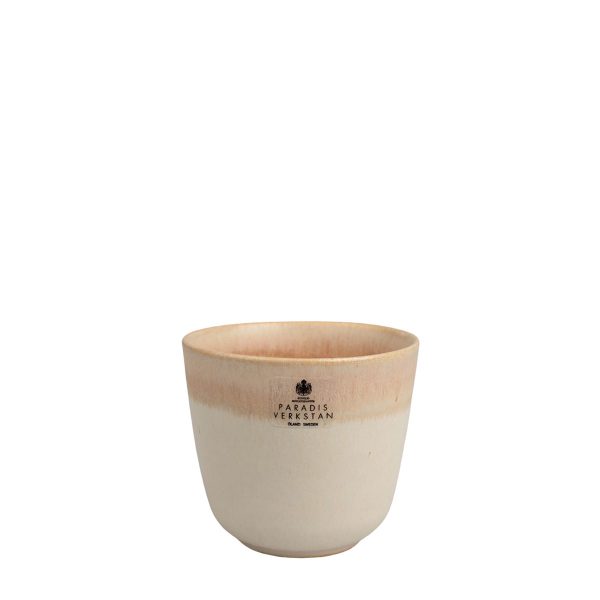 Kopp liten Morgon grå havre/rosa från Paradisverkstaden