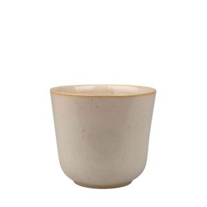 Kopp stor Morgon grå blank creme från Paradisverkstaden