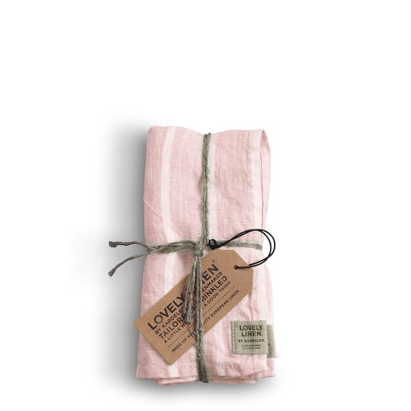 Misty linneservetter stripe sunset från Lovely Linen