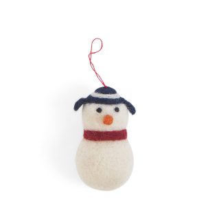 Julpynt Little hangings snögubbe av ull från Aveva