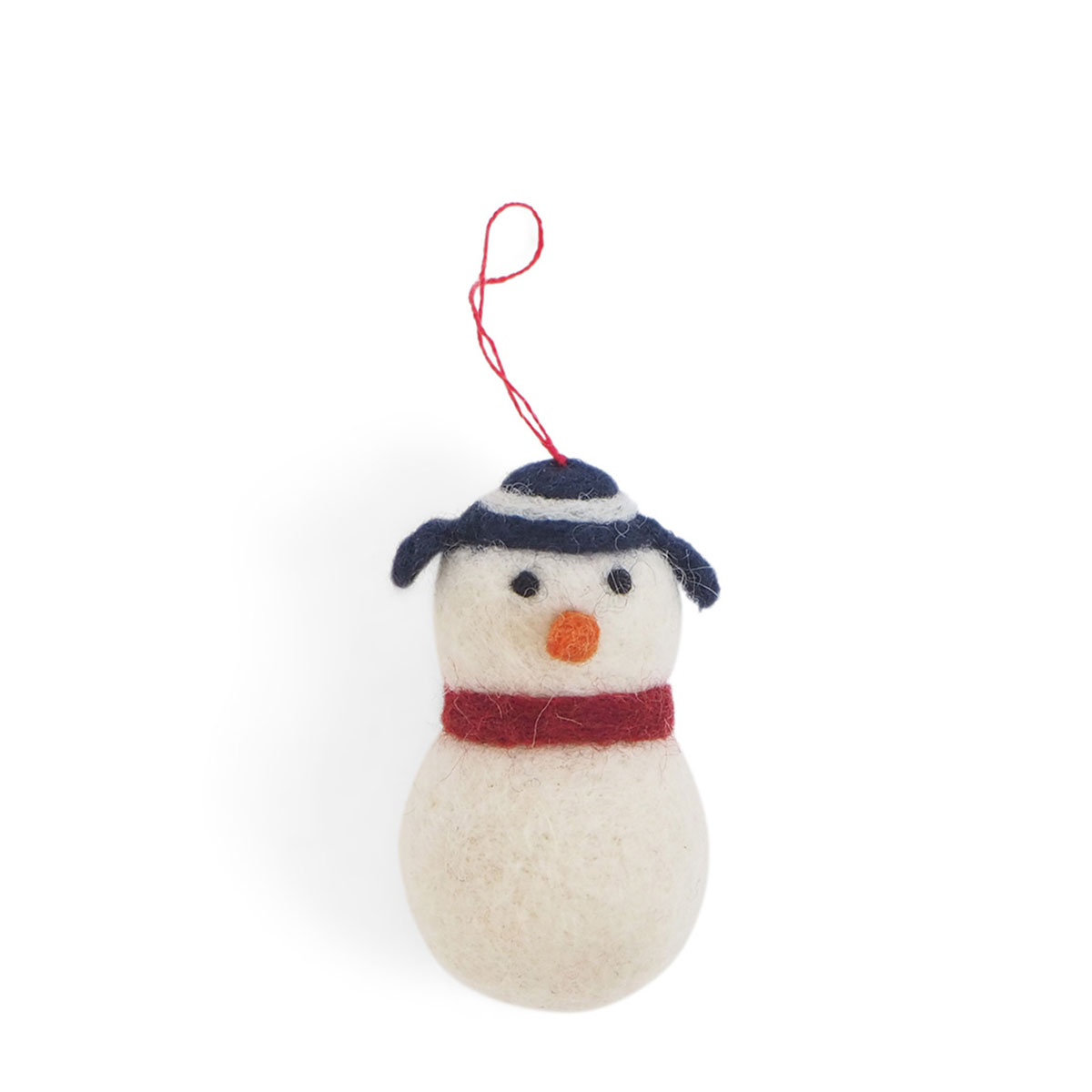 Julpynt Little hangings snögubbe av ull från Aveva