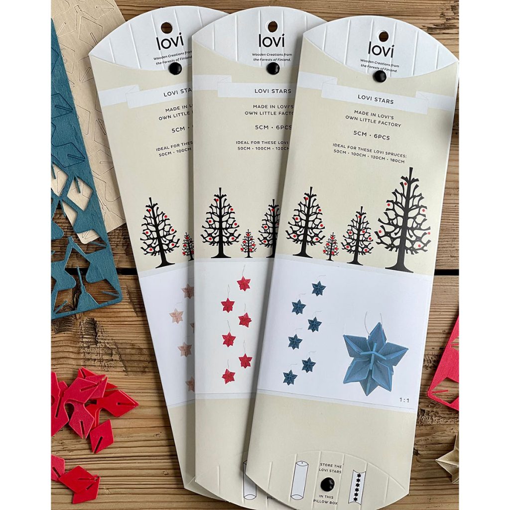 Stjärna 5 cm small 6-pack natur från Lovi, pyssel