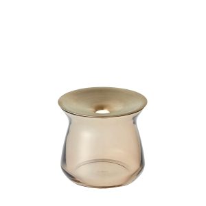 Glasvas LUNA låg brun från japanska Kinto