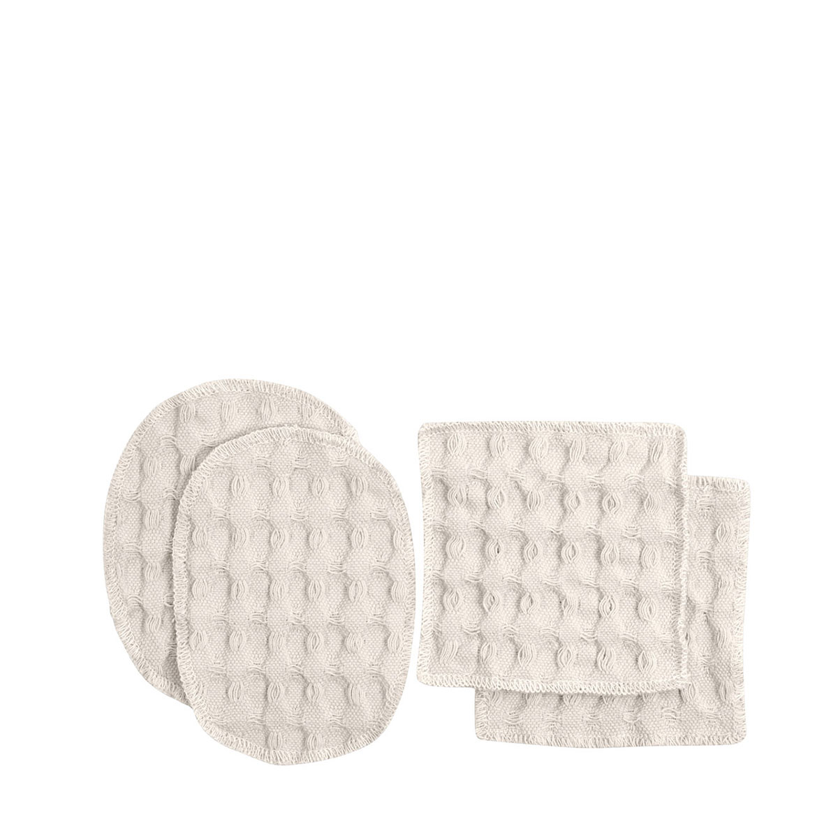 Big Waffle makeup pads stone av ekologisk bomull från The Organic Company
