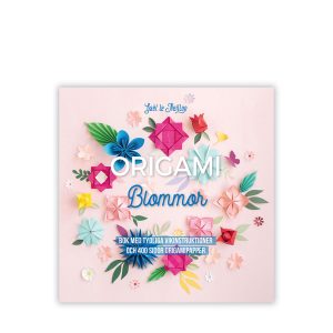 Boken Origami Blommor med 400 sidor origamipapper och tydliga vikinstruktioner.
