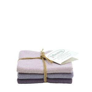 Stickade disktrasor 3-pack soft lila kombi från Solwang Design