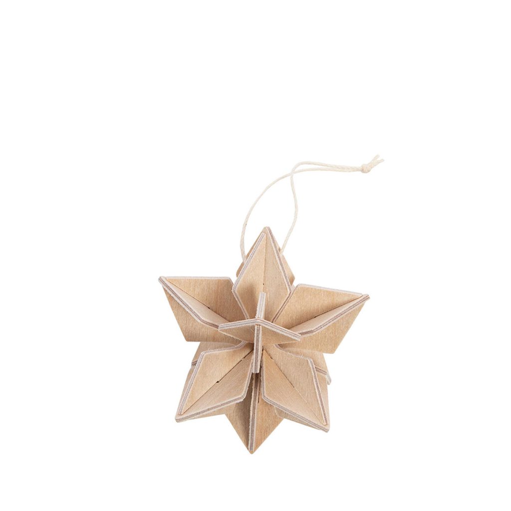 Stjärna 5 cm small natur av trä från Lovi, pyssel