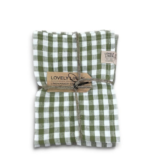 Misty kökshandduk square jeep green i linne från Lovely Linen