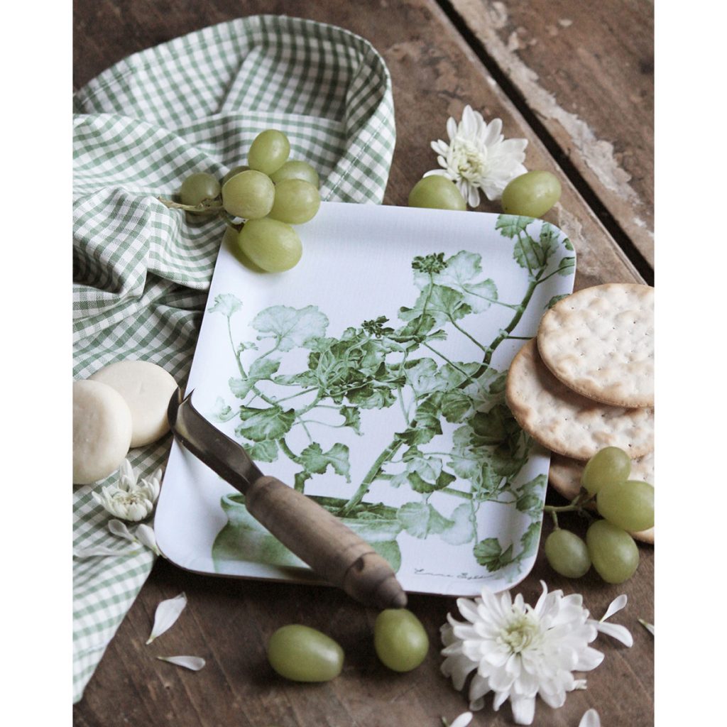 Bricka grön pelargon från Emma Sjödin