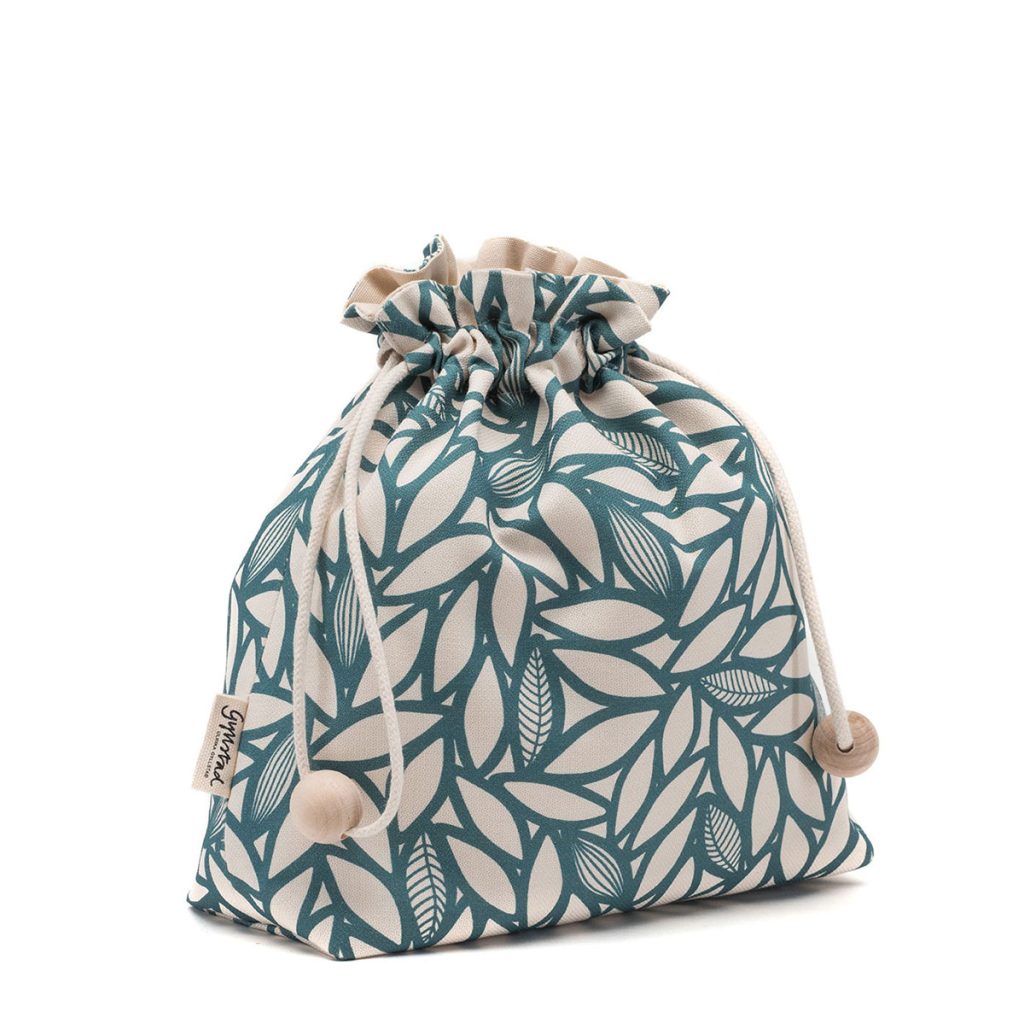 Necessär drawstring Bladverk petrol från Gyllstad