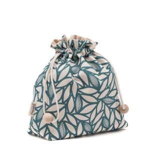Necessär drawstring Bladverk petrol från Gyllstad