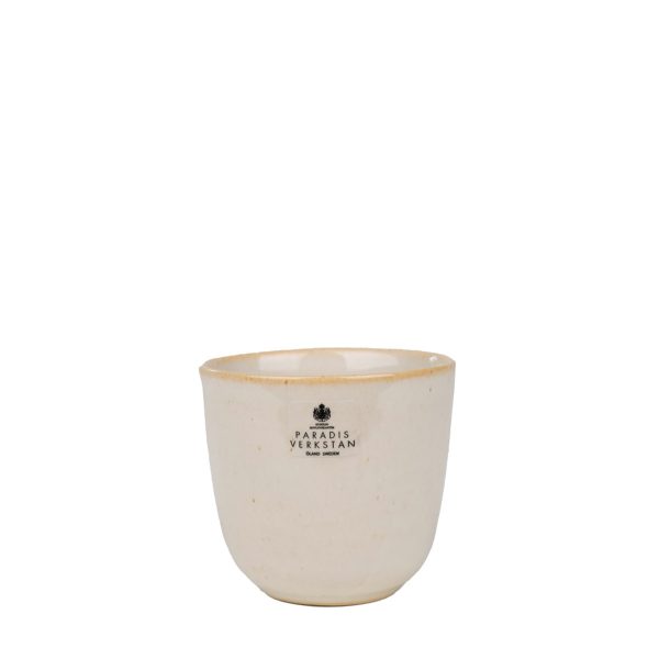 Kopp liten Morgon grå blank creme från Paradisverkstaden
