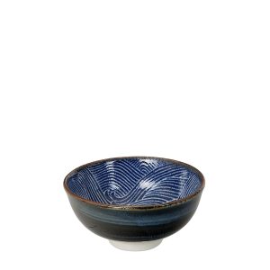 Japansk risskål Seigaiha blue med vågor artnr 14154 från Tokyo Design Studio hos Cobosabi