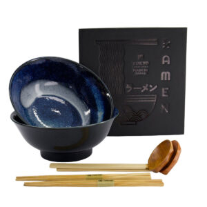 Japanskt ramenset Izayoi blå6 delar i presentkartong från Tokyo Design Studio