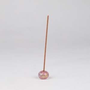 Japansk rökelsehållare rosa/guld, Inamine glas