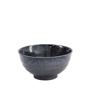 Svart och blå japansk ramenskål